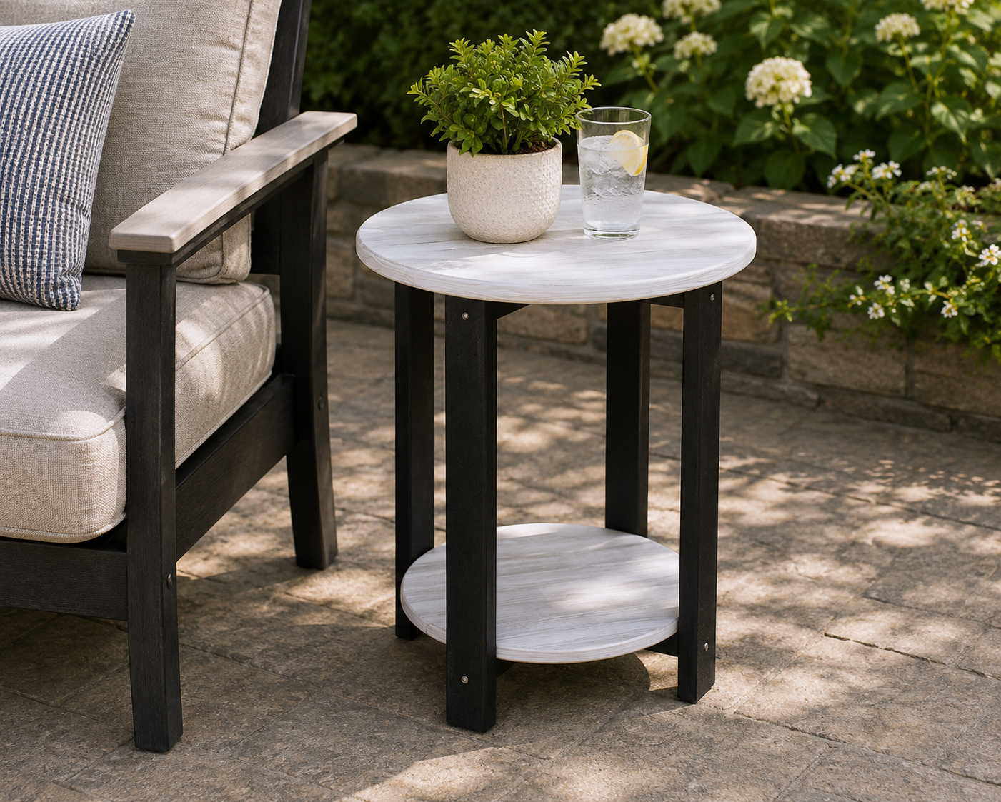 Lehman - Poly Outdoor Two Tier Round End Table