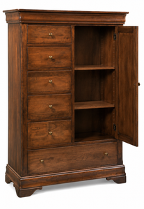 Chateau - Hardwood Amish Door and Drawer Chest (64 Inches High) with adjustable shelves