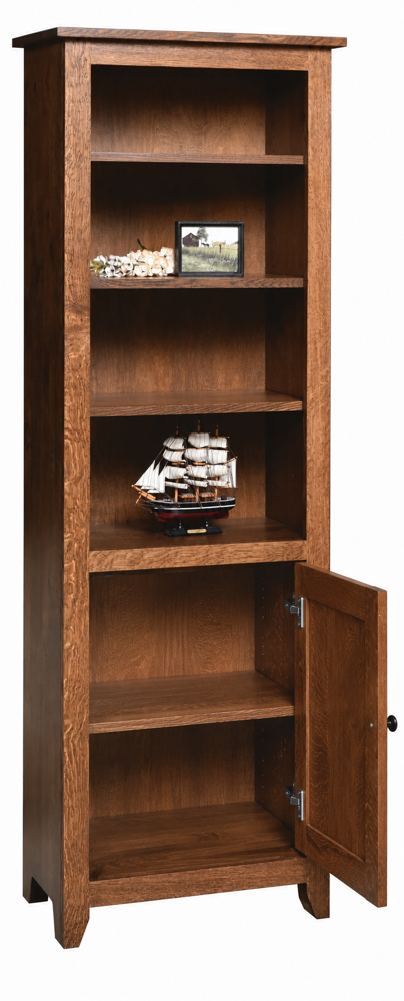 Amish Modern Mission Bookcase - 24" Width with adjustable shelf