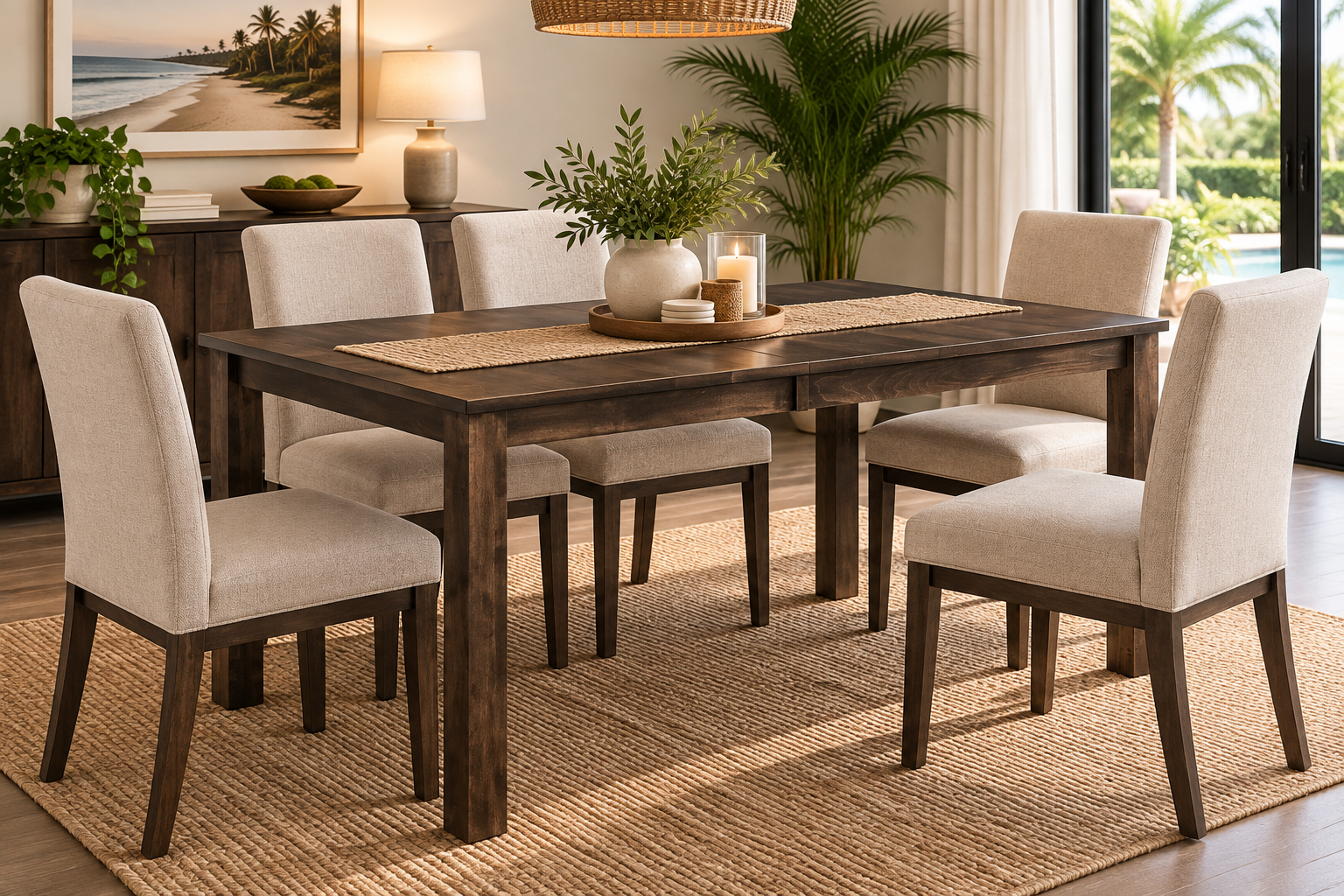 Manhattan Leg- Handcrafted Solid Top or Extension Dining Table