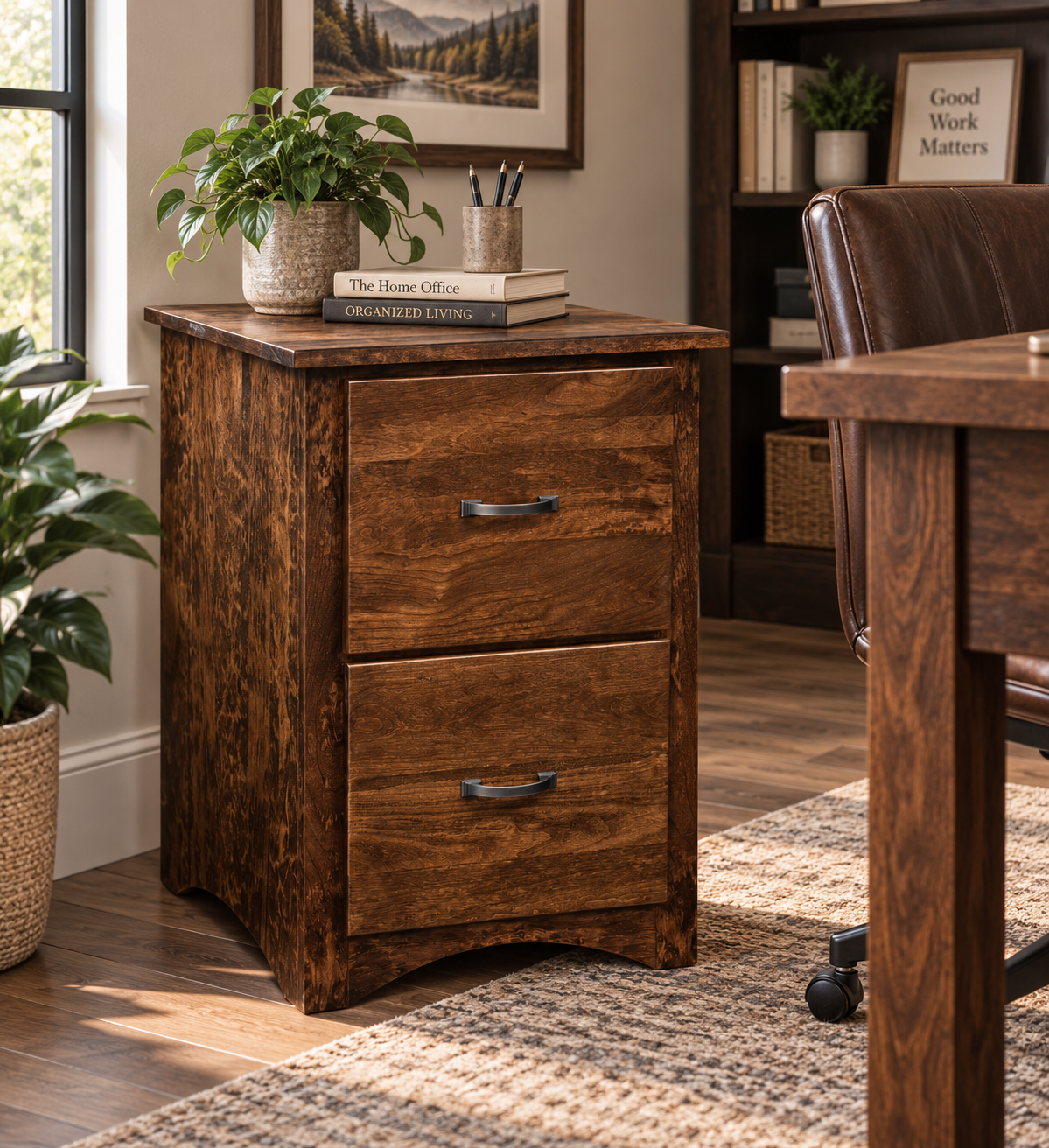 Shaker - Amish Handcrafted Two Drawer File Cabinet