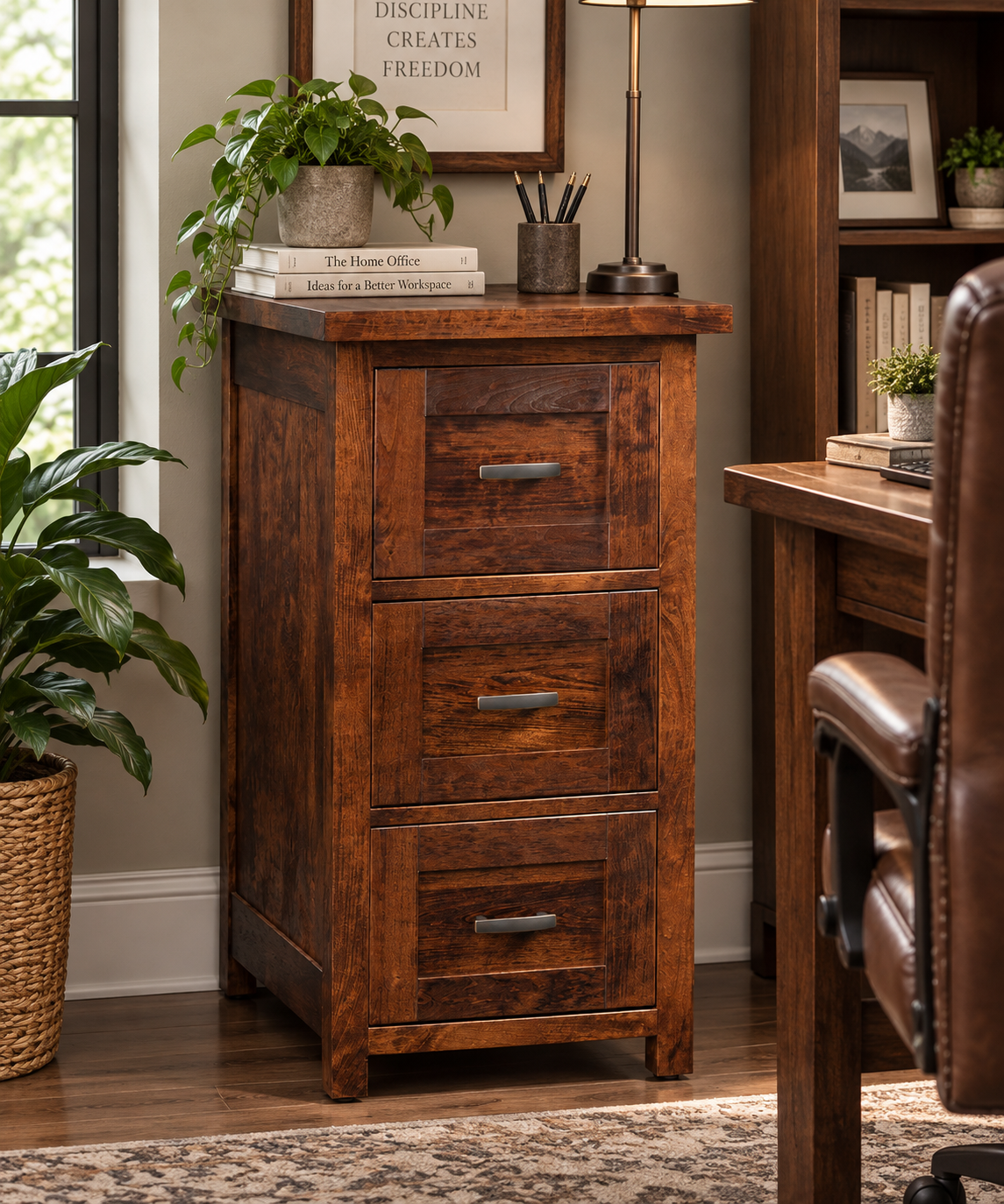 Santa Fe - Amish Handcrafted Three Drawer File Cabinet