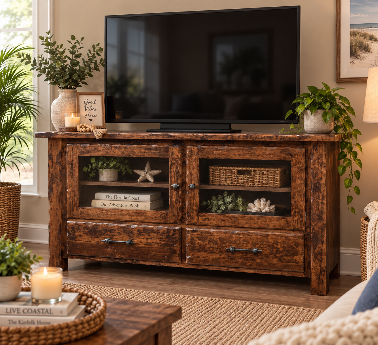 Hand Hewn - Amish Handcrafted 50" TV Console