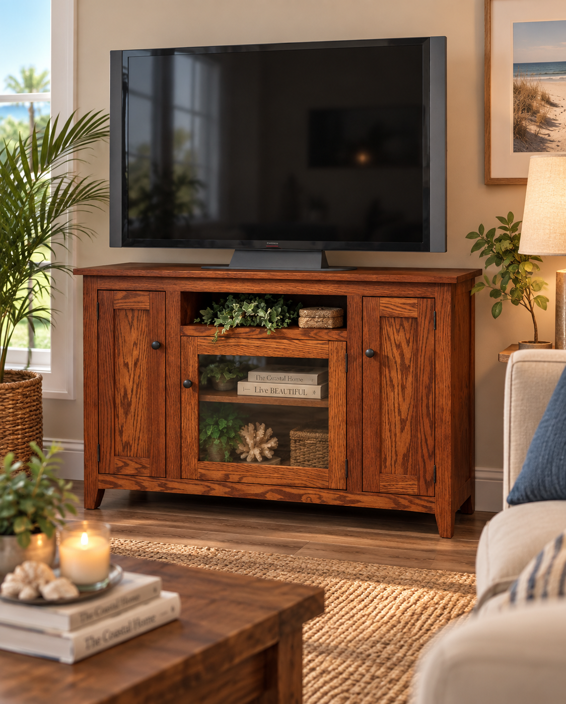 Modern Mission - Amish Handcrafted 50" TV Console