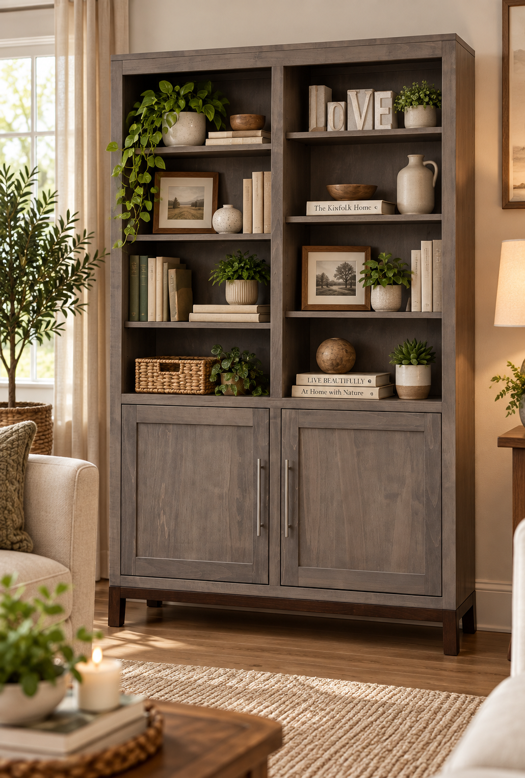 Vienna - Amish Handcrafted Modern 48" Bookcase