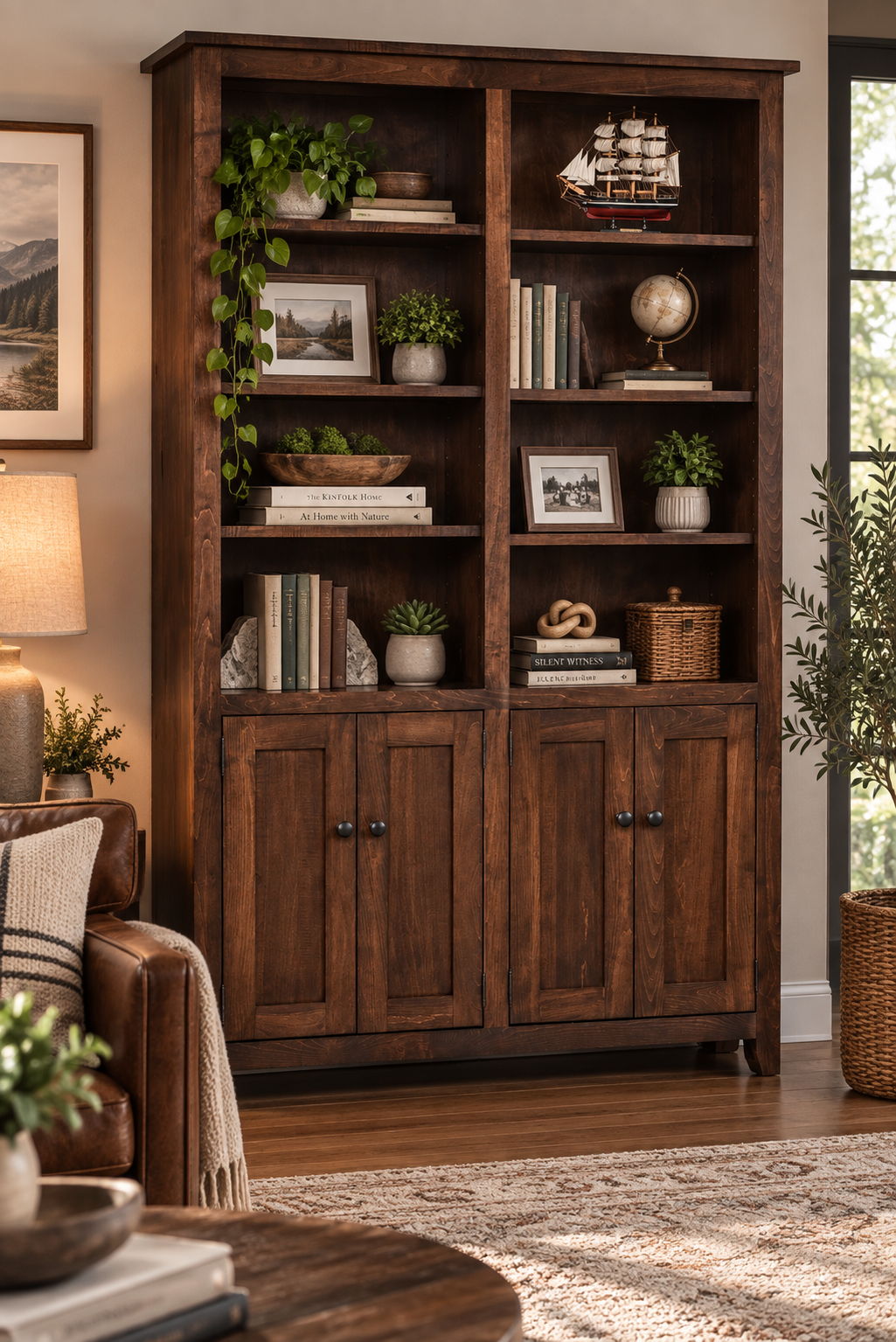 Modern Mission- Amish Handcrafted 48" Bookcase