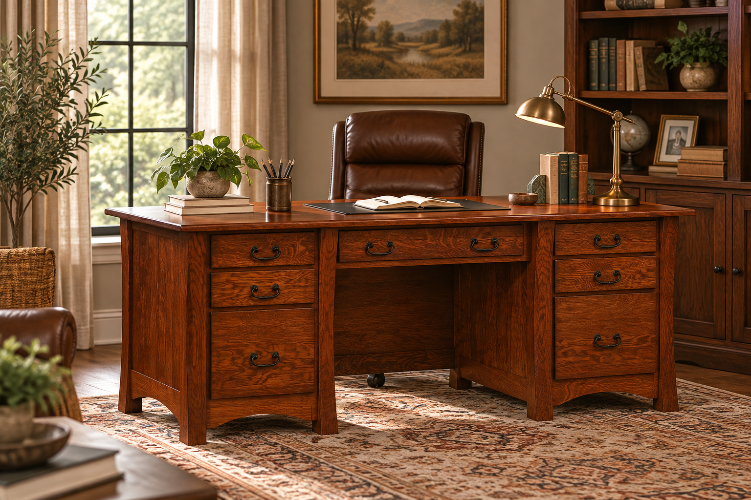 Master - Amish Handcrafted 70.5" Desk with Optional Hutch