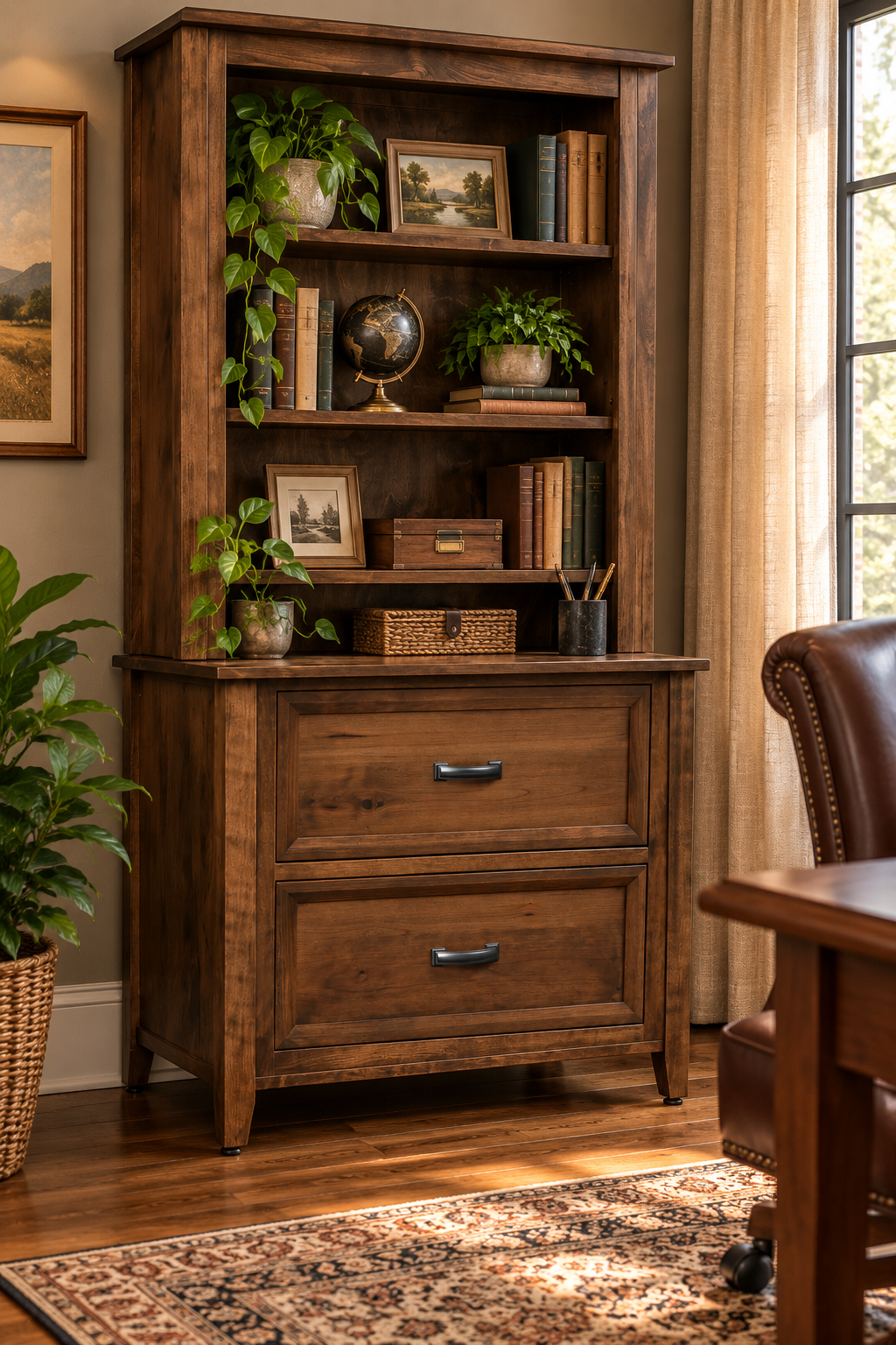 Ventura - Amish Lateral File Cabinet with Optional Bookcase Top