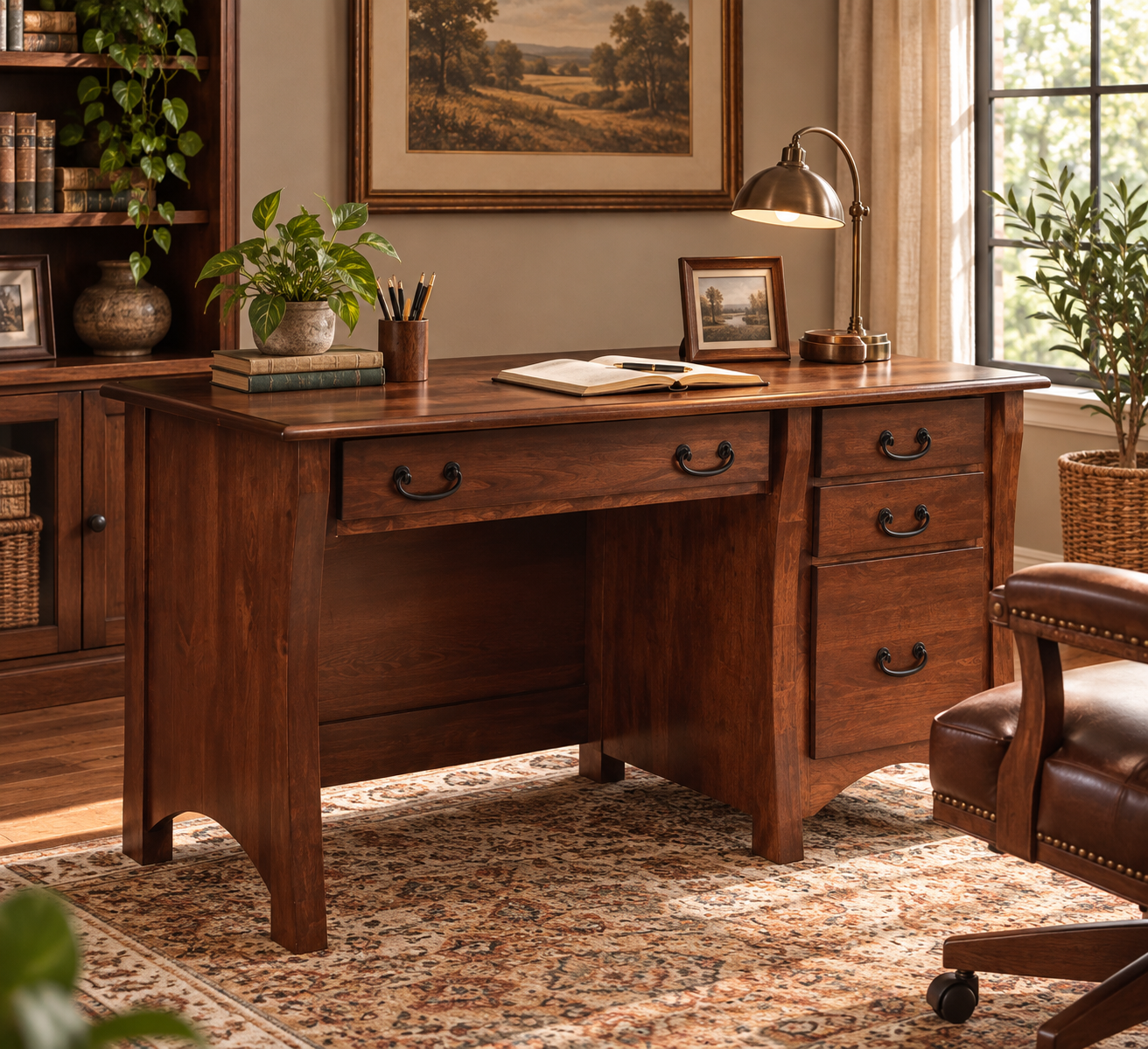 Master - Amish 53" Desk with Optional Hutch Topper