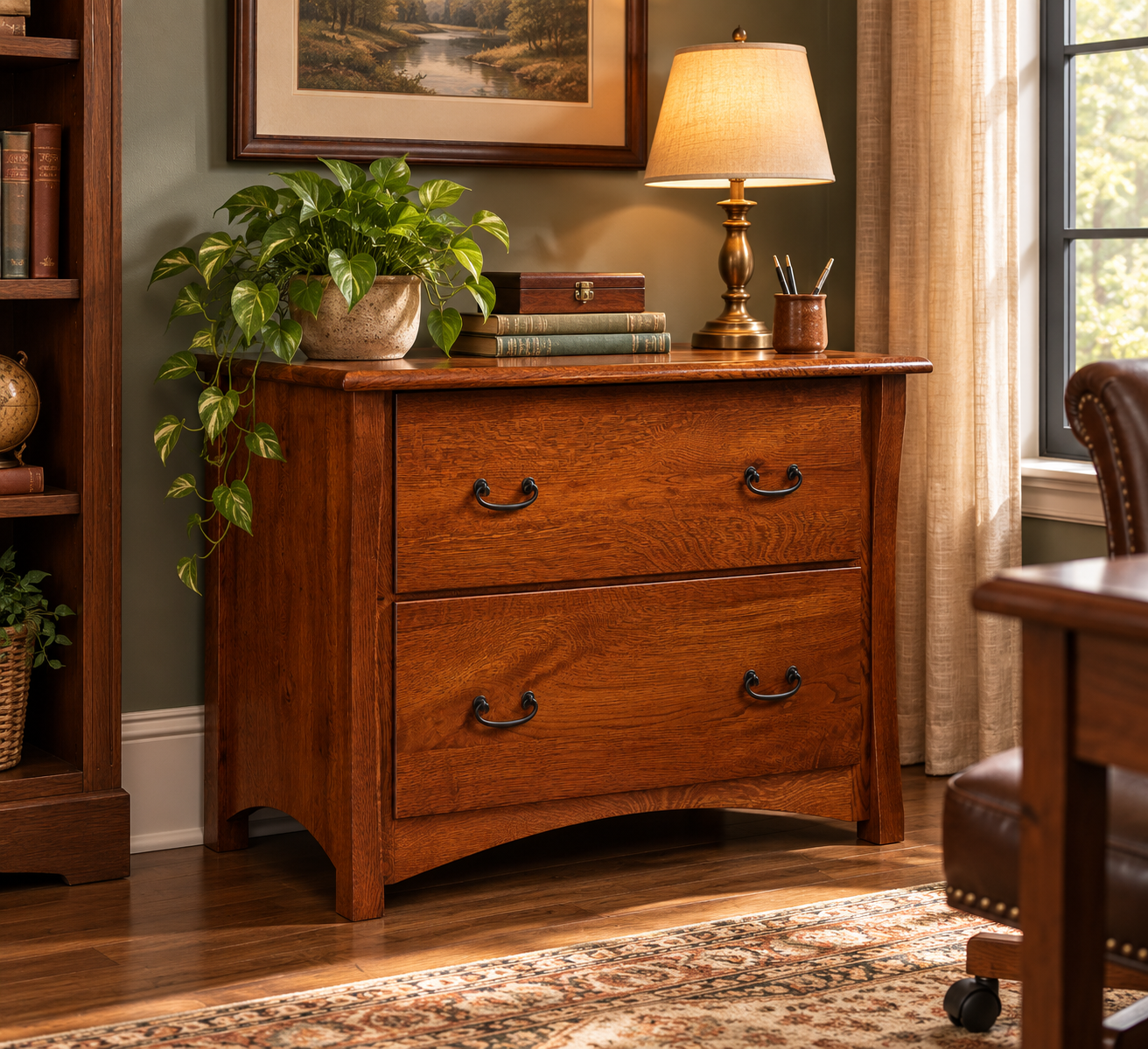Master - Amish Lateral File Cabinet with Optional Bookcase Topper