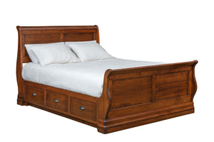 Chateau - Hardwood High Footboard  Sleigh Bed with Optional Under Bed Storage