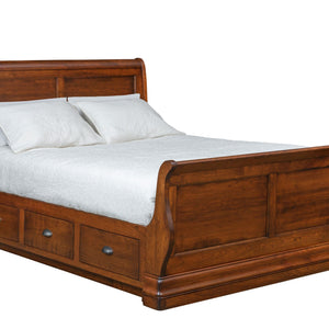 Chateau - Hardwood High Footboard  Sleigh Bed with Optional Under Bed Storage