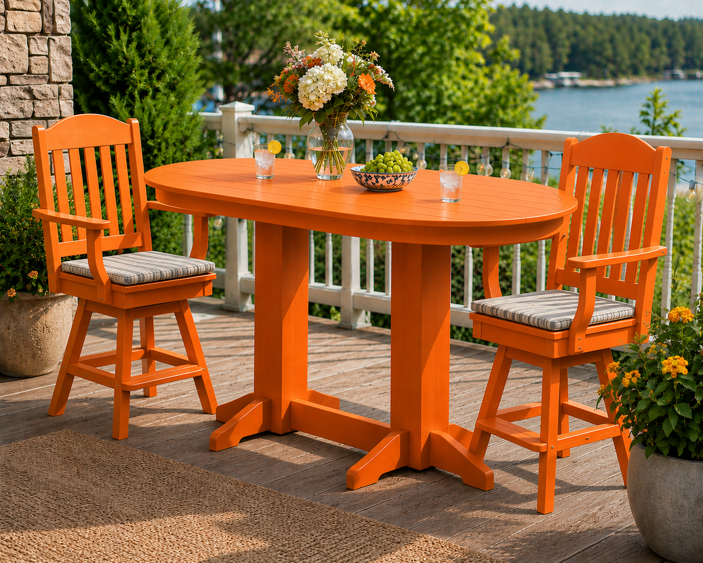 Poly Outdoor Classic Stationary Bar Chair