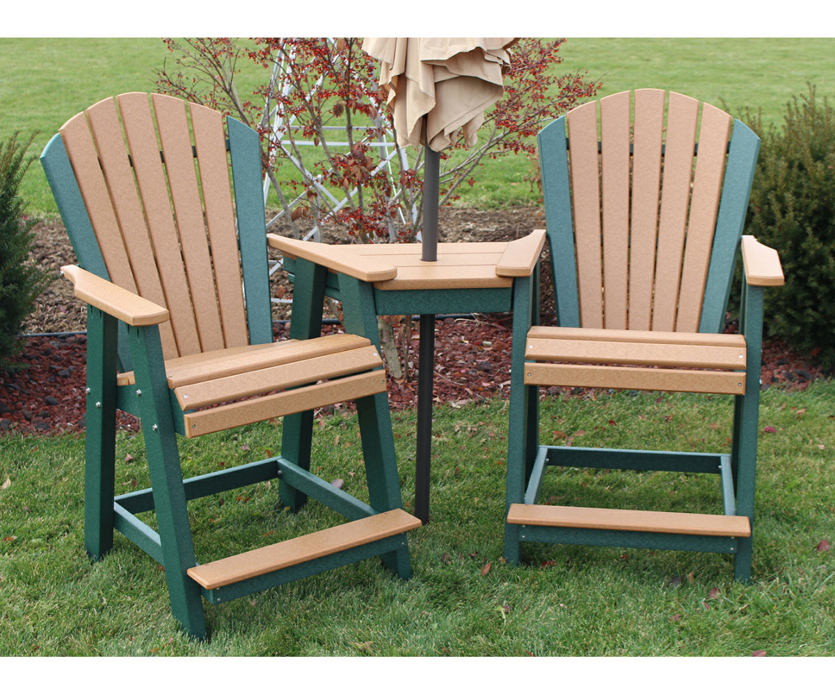 Classic - 20" Outdoor Counter Tete-A-Tete Chair Set With Removeable Center Table