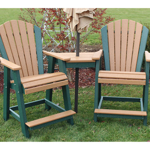 Classic - 20" Outdoor Counter Tete-A-Tete Chair Set With Removeable Center Table