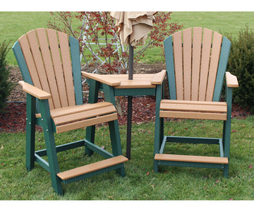 Classic - 20" Outdoor Counter Tete-A-Tete Chair Set With Removeable Center Table