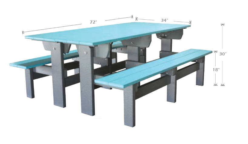 Classic - Outdoor 6' Park Bench/Table