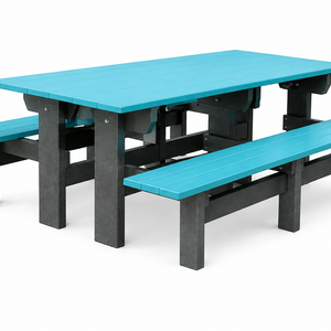 Classic - Poly Outdoor 6' Park Bench/Table Set