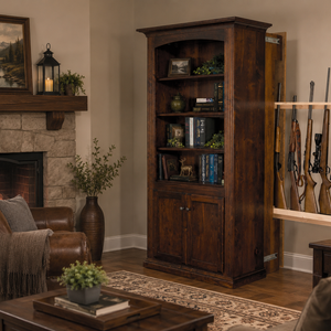 Covert - Bookcase with Hidden Gun Rack - Living Room Scene