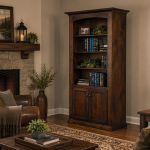 Covert Bookcase with Hidden Gun Rack - Living Room Scene