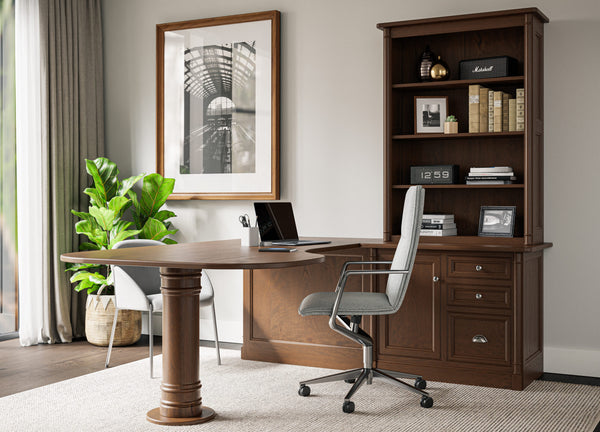 Covington- Amish Solid Wood Credenza With Bookcase Topper - The Wood ...