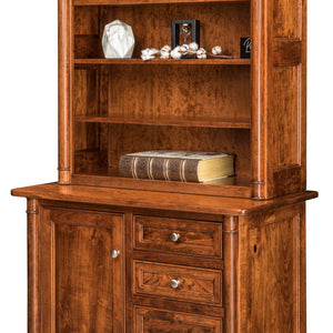 Covington- Amish Solid Wood Credenza With Bookcase Topper