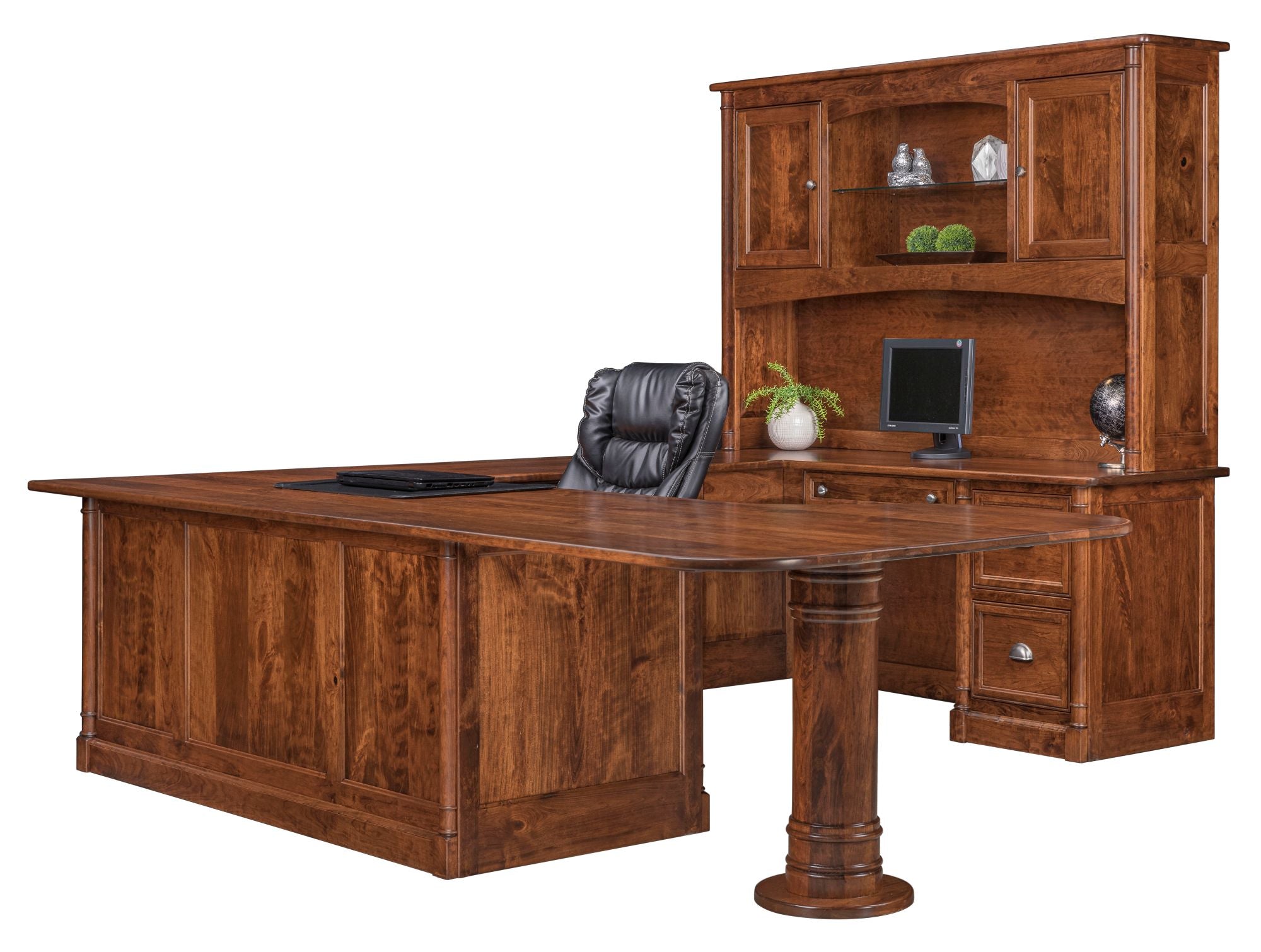 Covington - Amish Hardwood U-Shape Desk w/ Optional Hutch Topper