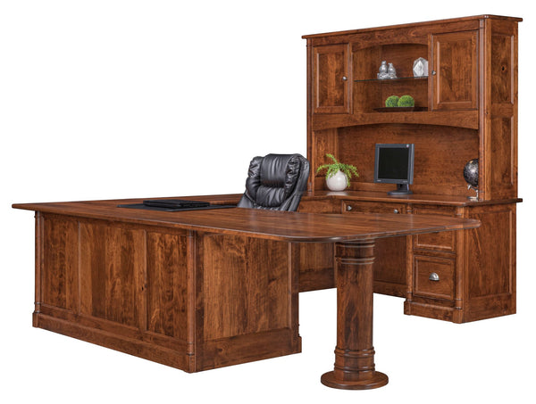Covington - Amish Hardwood U-Shape Desk w/ Optional Hutch Topper