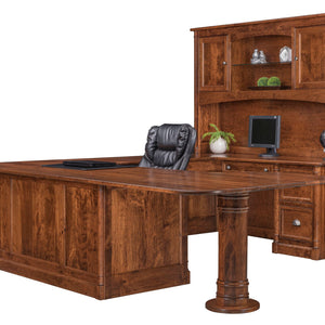 Covington - Amish Hardwood U-Shape Desk w/ Optional Hutch Topper