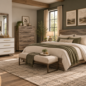 Covington - Amish Handcrafted 6 Drawer Dresser w/ Optional Round Mirror and Chest of Drawers