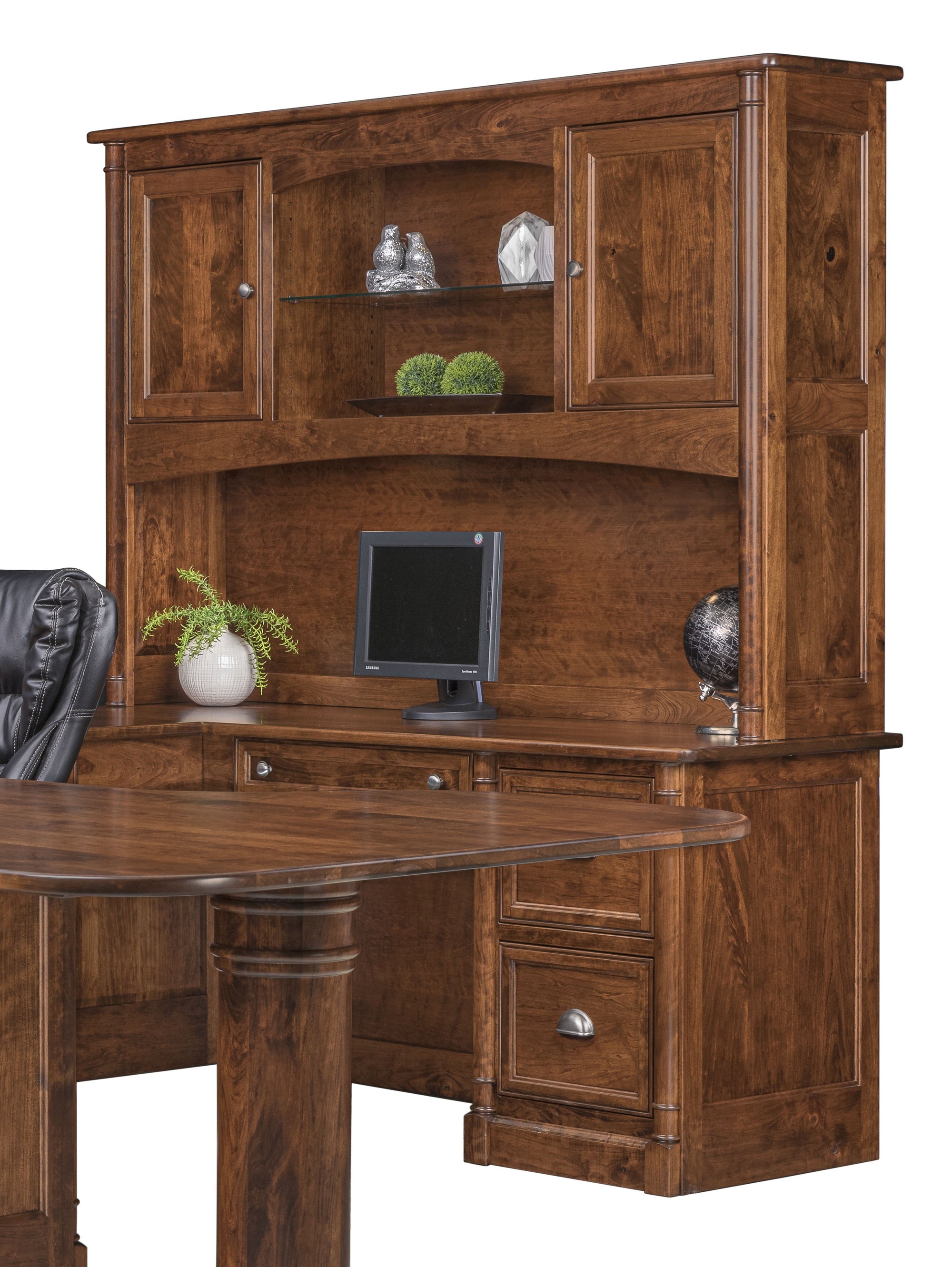 Covington - Amish Hardwood U-Shape Desk w/ Optional Hutch Topper