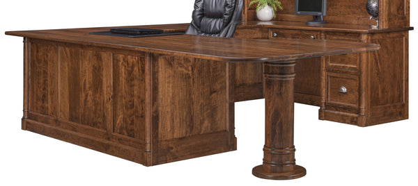 Covington - Amish Hardwood U-Shape Desk w/ Optional Hutch Topper