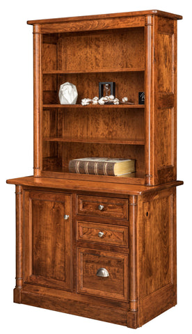 Covington- Amish Solid Wood Credenza With Bookcase Topper
