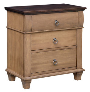 Crescent Creek - Hardwood Amish 3 Drawer Nightstand