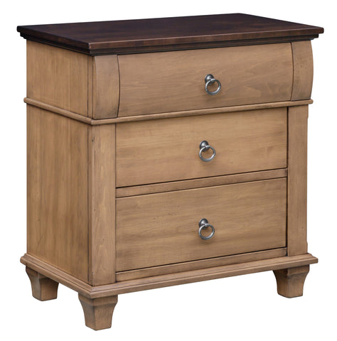 Crescent Creek - Hardwood Amish 3 Drawer Nightstand
