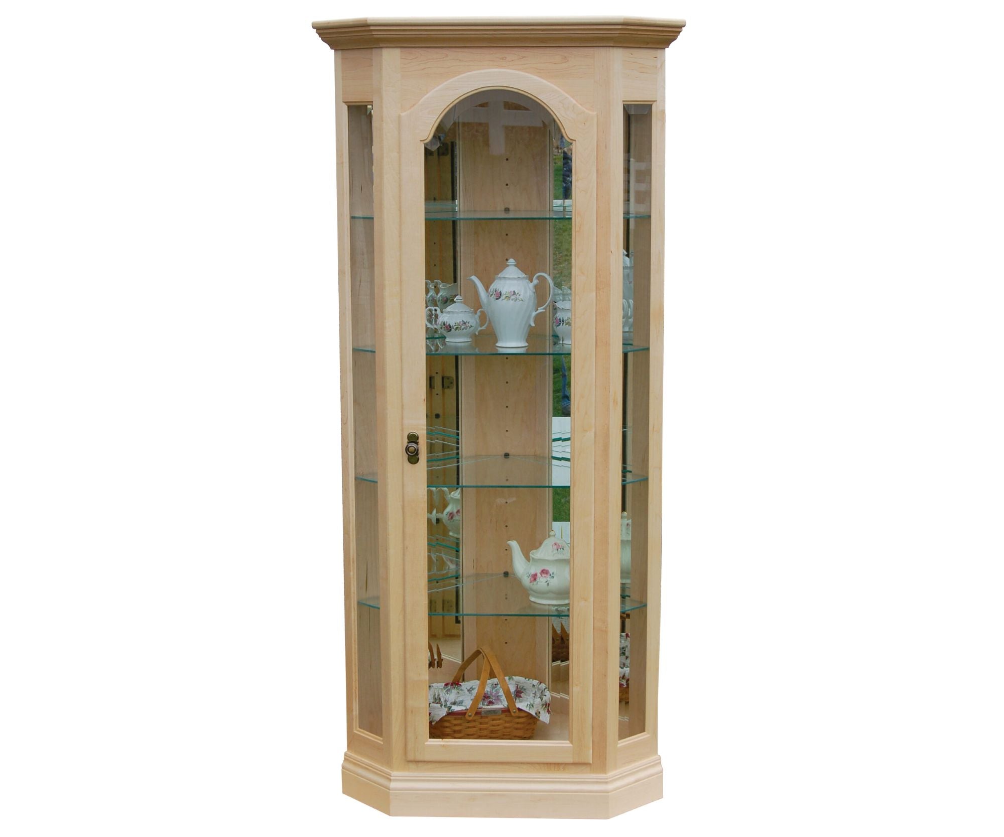 757 Edition - Amish Handcrafted Corner Curio Cabinet