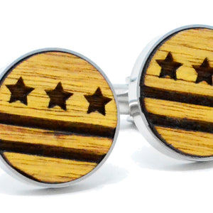 Stars and Stripes Cufflinks - Canarywood