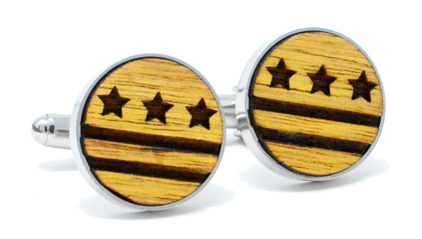 Stars and Stripes Cufflinks - Canarywood