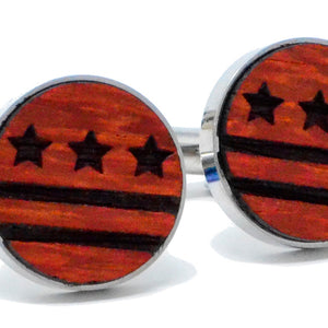 Stars and Stripes Cufflinks - Padauk Wood