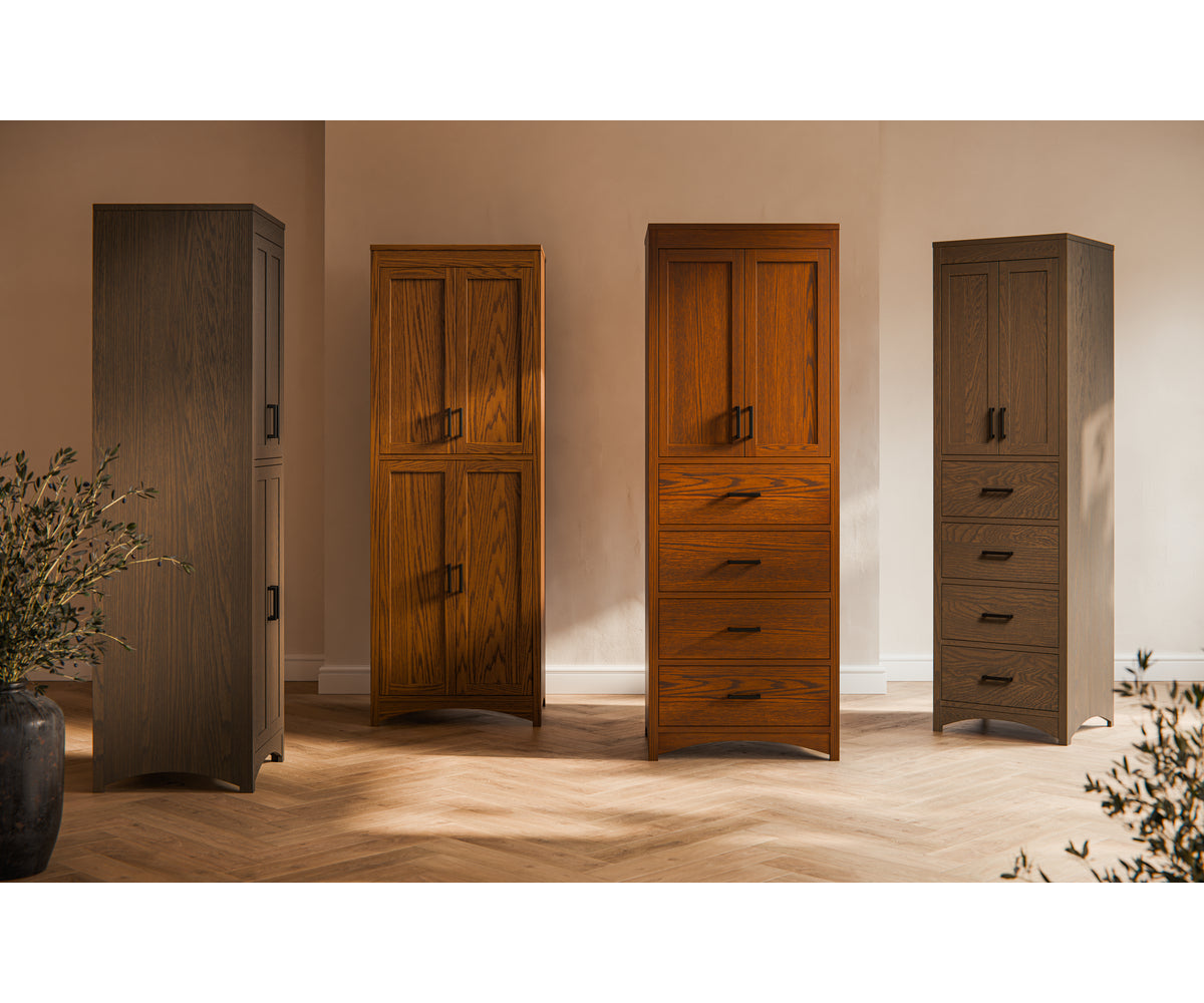 Timberline - Amish Handcrafted 2 Door 4 Drawer Pantry Cabinet