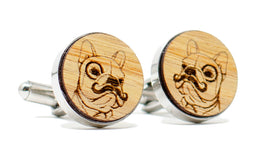 Frenchie Cufflinks - Canary Wood