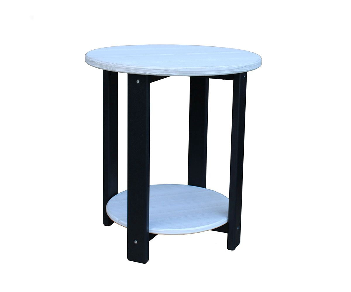 Poly Outdoor Two Tier Round End Table