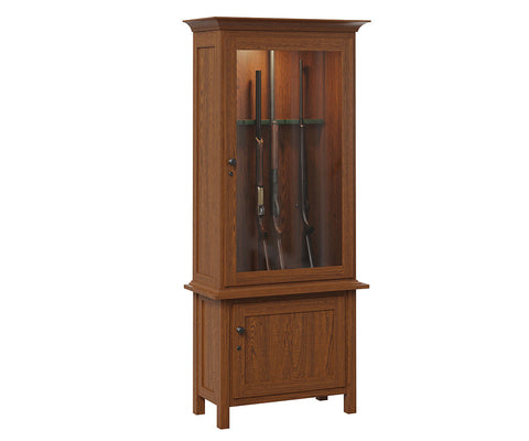 Easton - Amish Hardwood One Door Gun Cabinet - 6 Gun Capacity