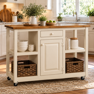 Ella's - Amish Handcrafted Kitchen Server with Optional Baskets Kitchen Island