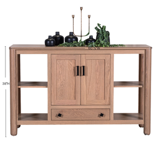 Ellianna- Amish Handcrafted Open Sideboard Cabinet / Quick Ship