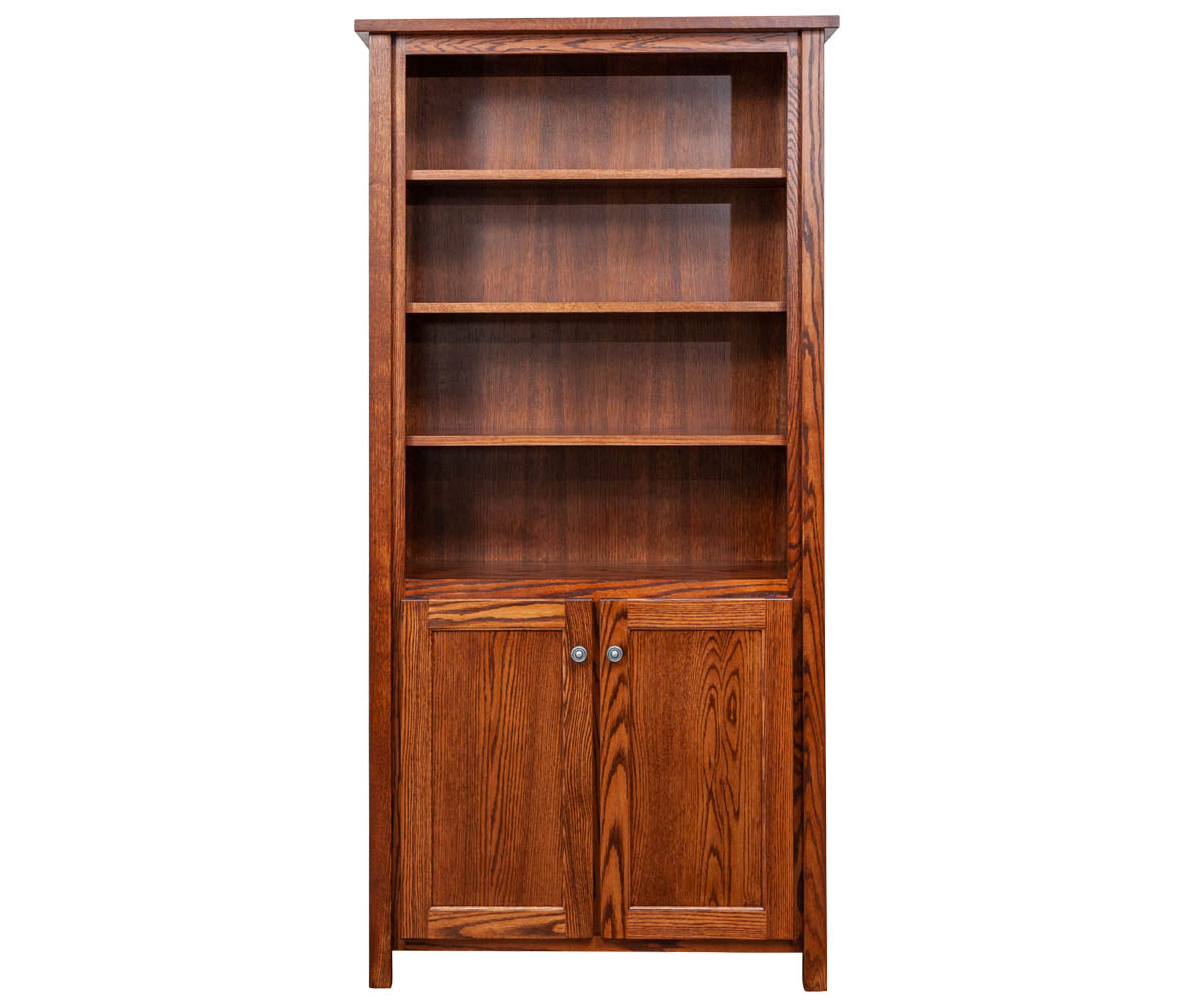 Eshton- Amish Hardwood 6Ft Bookcase With Lower Doors