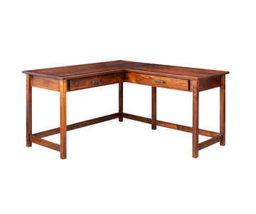 Eshton- Amish Hardwood Desk With Optional Single Door Hutch