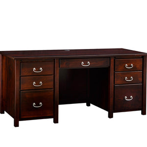 Eshton- Amish Hardwood Double Pedestal Desk With Optional Hutch