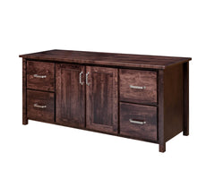 Eshton- Amish Hardwood Storage Credenza Cabinet With Optional Hutch