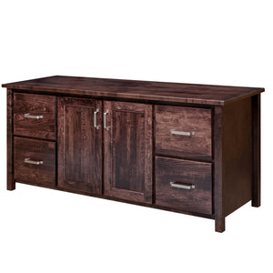 Eshton- Amish Hardwood Storage Credenza Cabinet With Optional Hutch